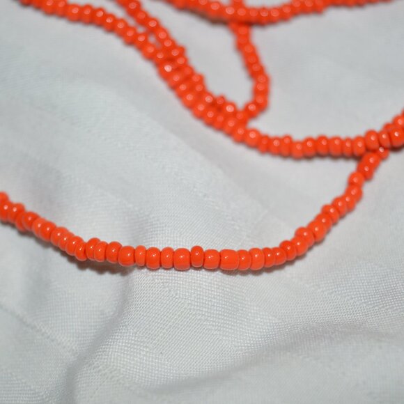 Unbranded Beaded Adjustable Statement Necklace Coral 26 inch (2010 from Neimans) - Picture 4 of 4